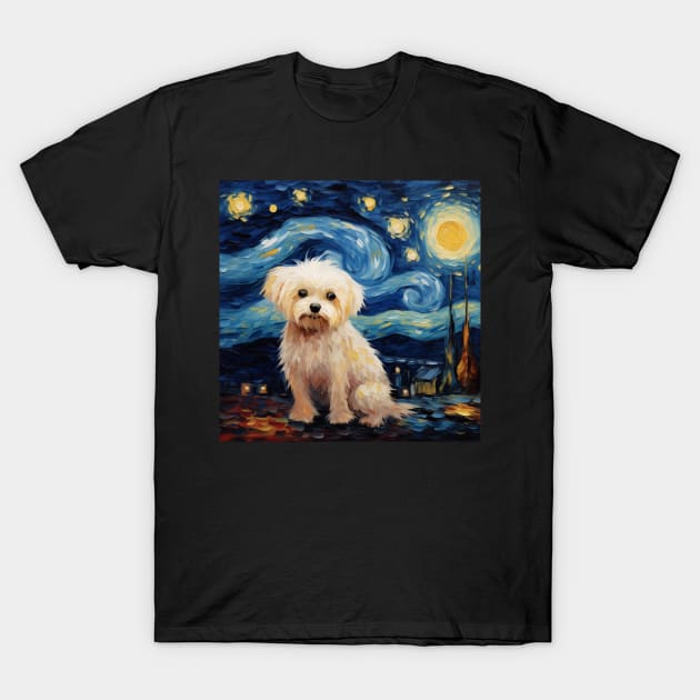 Maltese dog Night T-Shirt by NatashaCuteShop